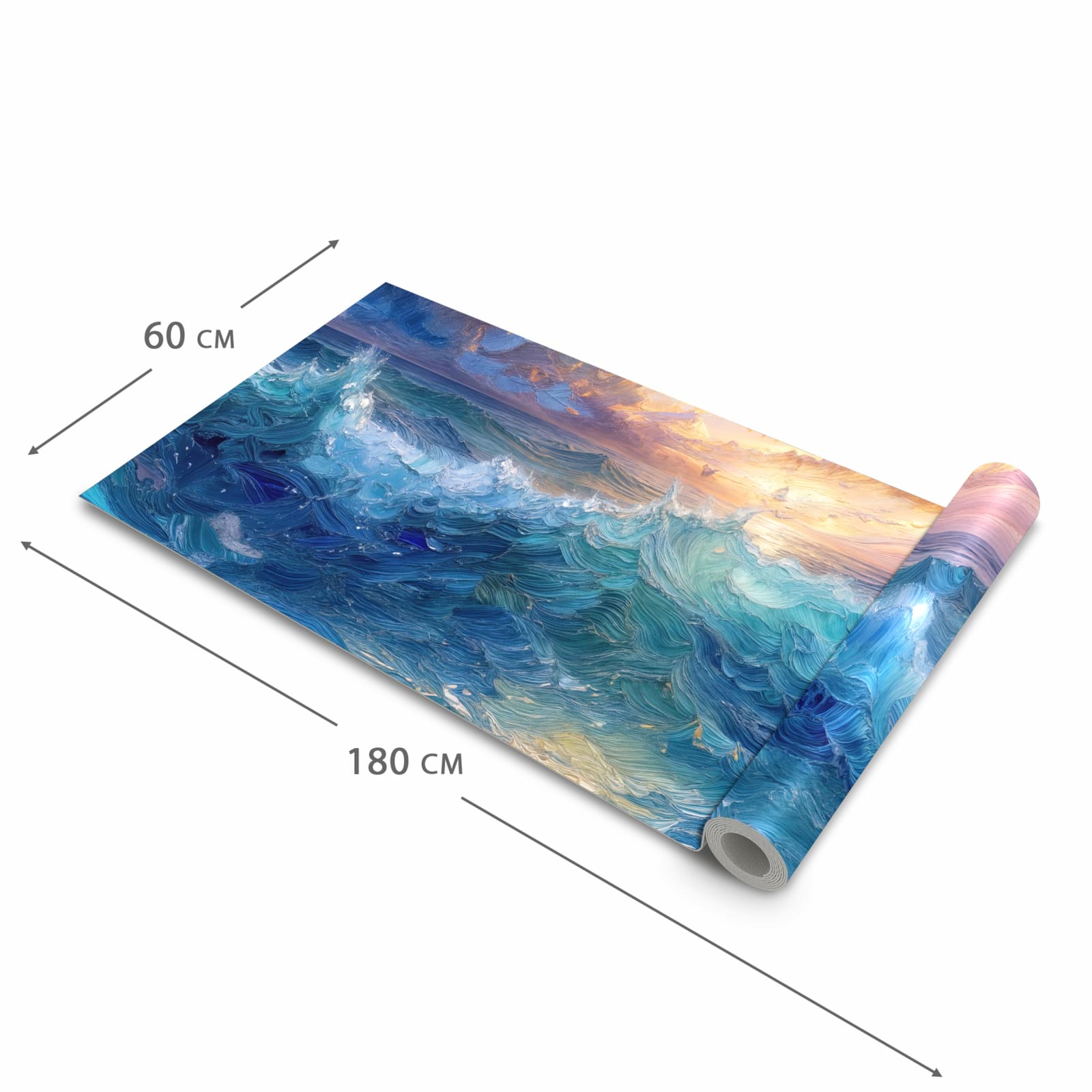 Komfortabler waschbarer Läufer für die Küche mit Motiv Wellen und Himmel in der Grösse 60x270 cm