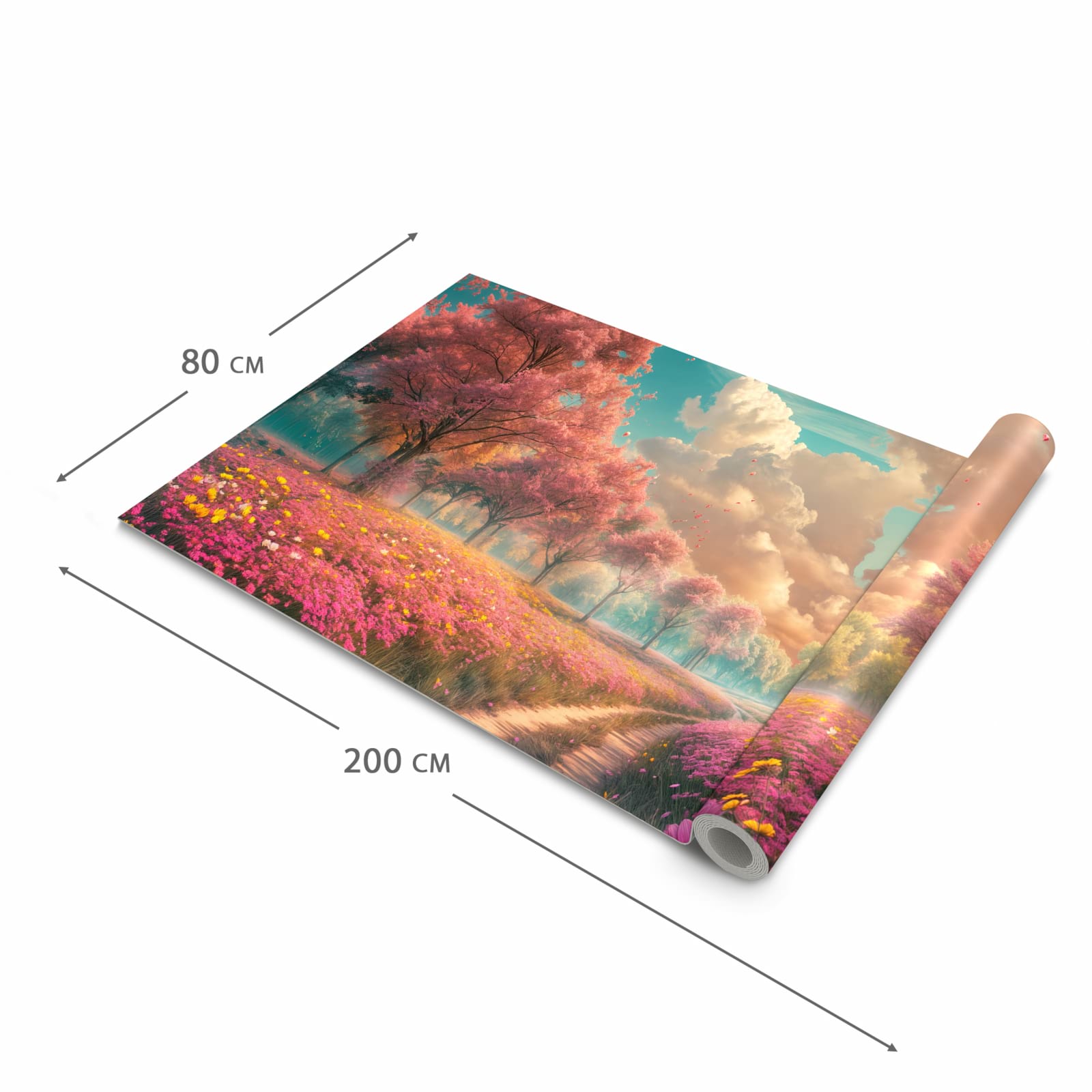 Komfortabler Läufer Küche mit Motiv Blühender Weg in der Grösse 60x270 cm