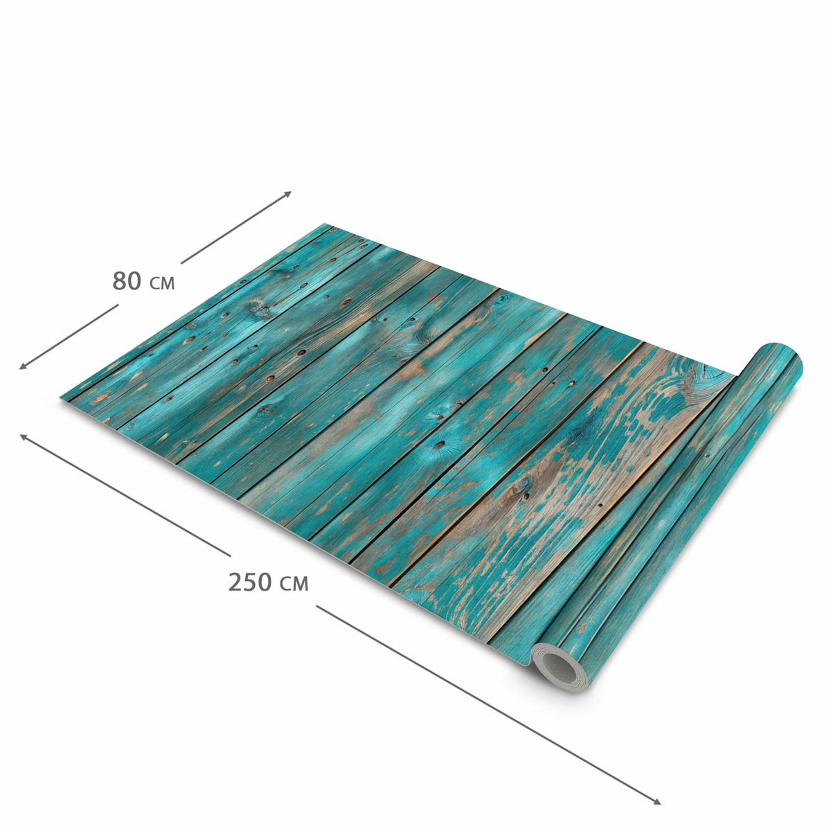 Rutschfester moderner Küchenläufer mit Motiv Vintage Holz Bretter in der Grösse 60x270 cm