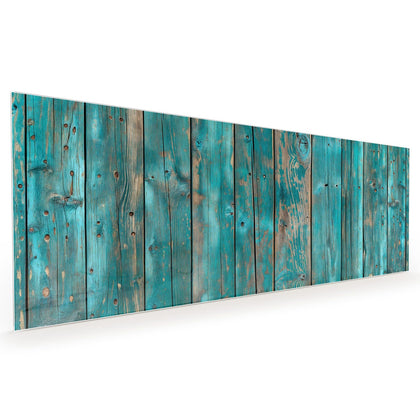 Küchenrückwand mit dem Motiv Türkise Bretterwand