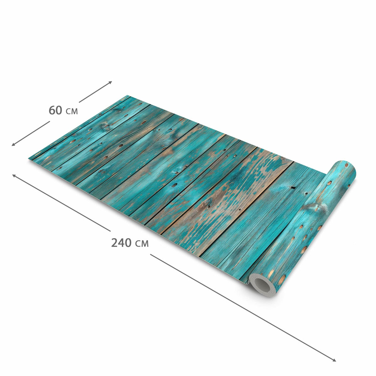 Küchenläufer mit angenehmer Haptik und Motiv Vintage Holz Bretter in der Grösse 60x270 cm