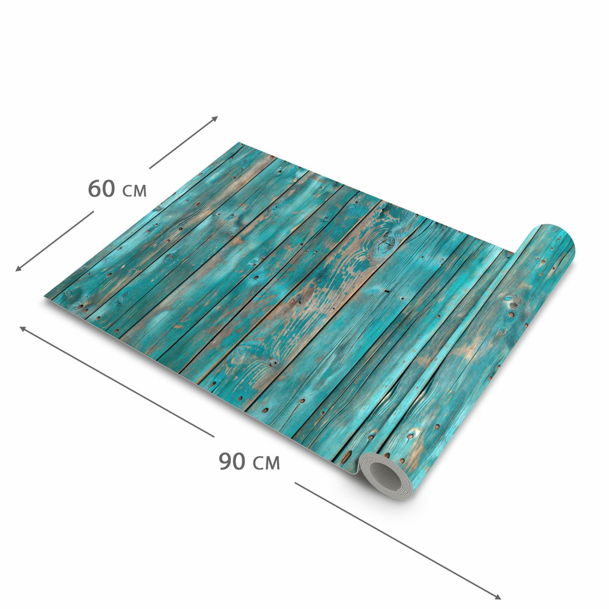Waschbarer Küchenläufer nach Maß mit Motiv Vintage Holz Bretter in der Größe 60x270 cm