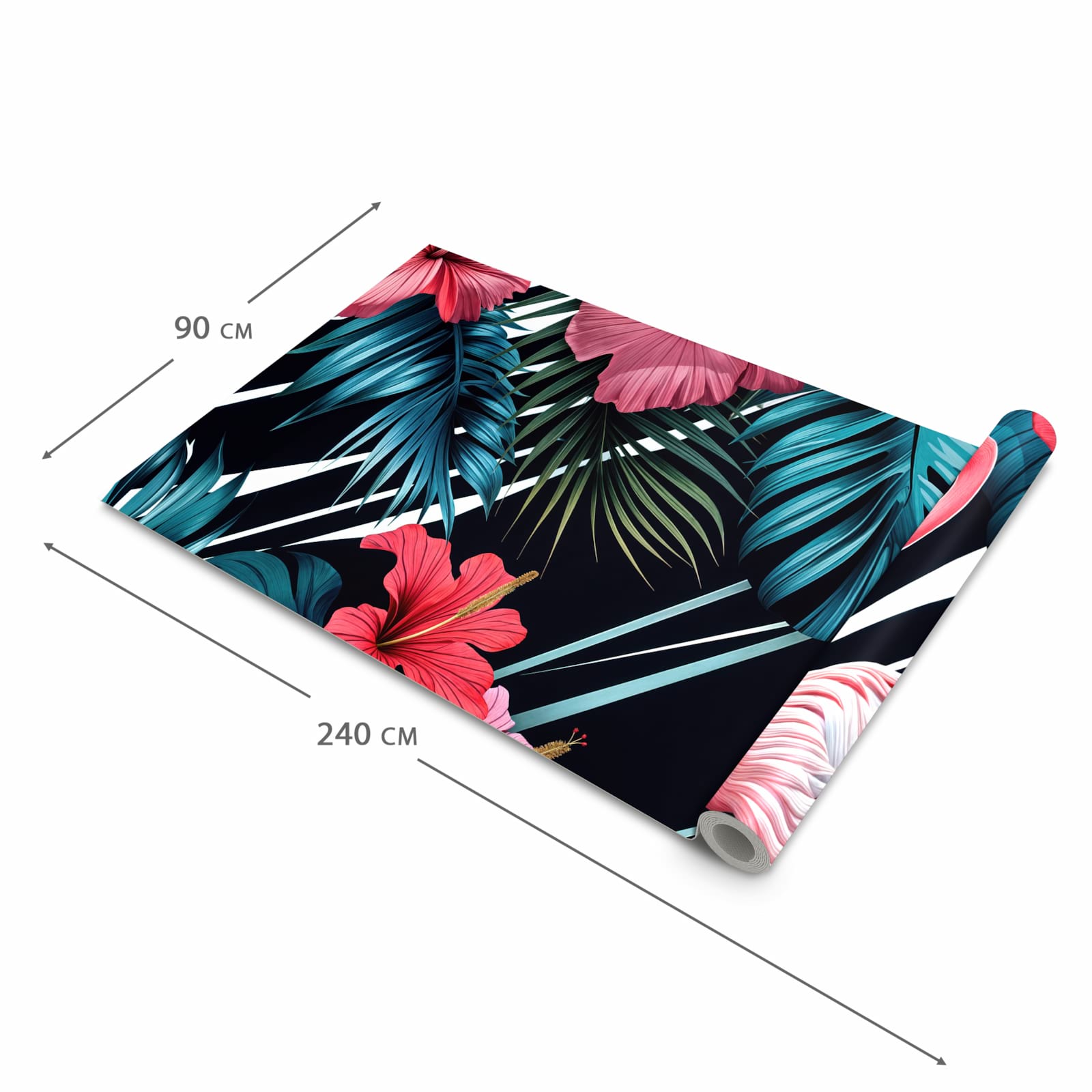 Pflegeleichter waschbarer Küchenläufer mit Motiv Flamingo Paradise in der Größe 60x240 cm