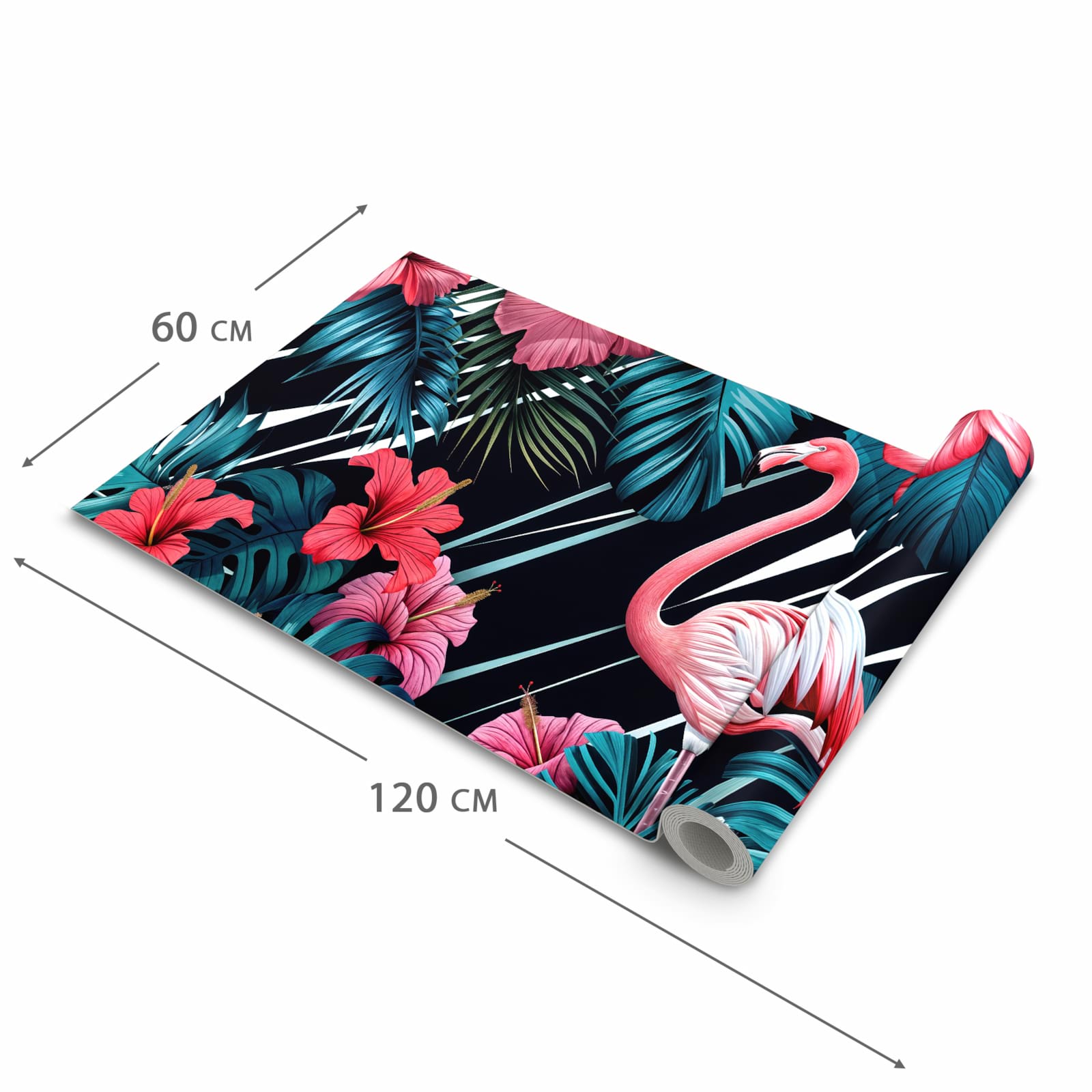 Küchenteppich mit Motiv Flamingo Paradise in der Grösse 60x240 cm für sicheres Aufbewahren