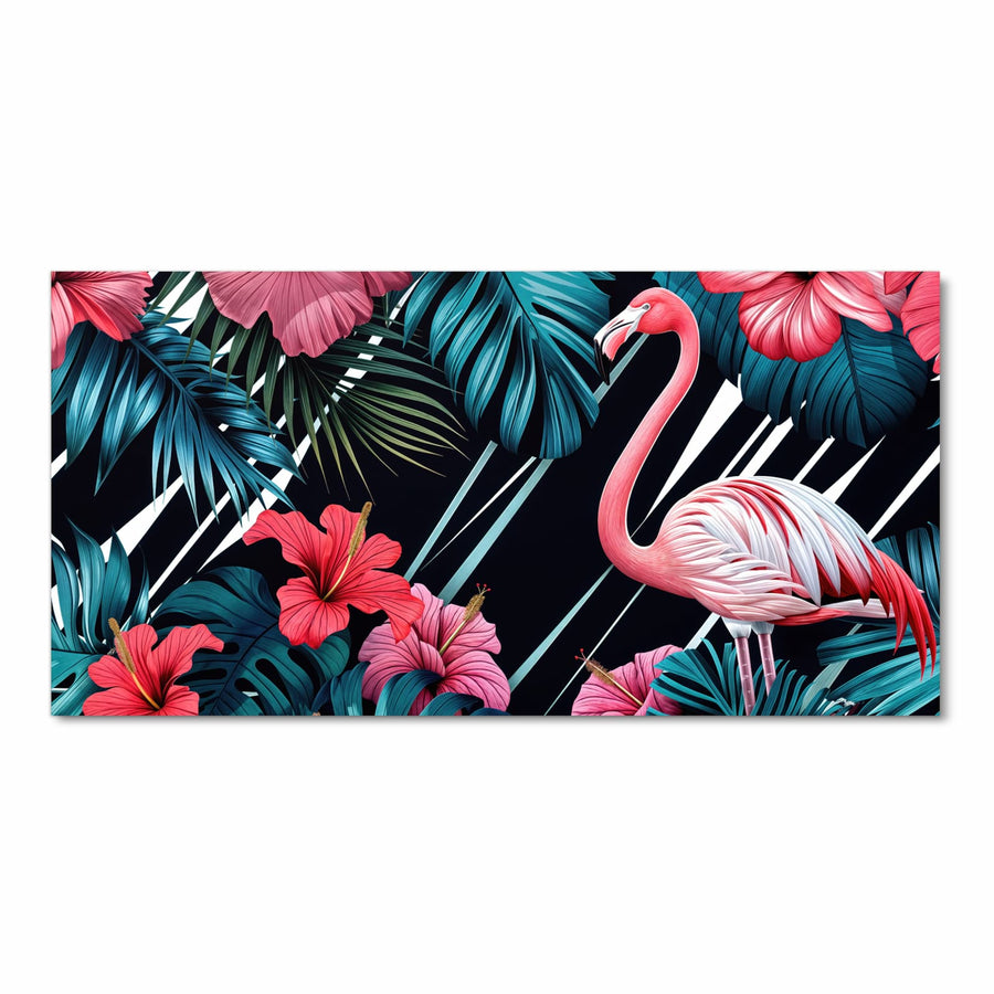 Maße Küchenläufer - Flamingo auf Schwarz