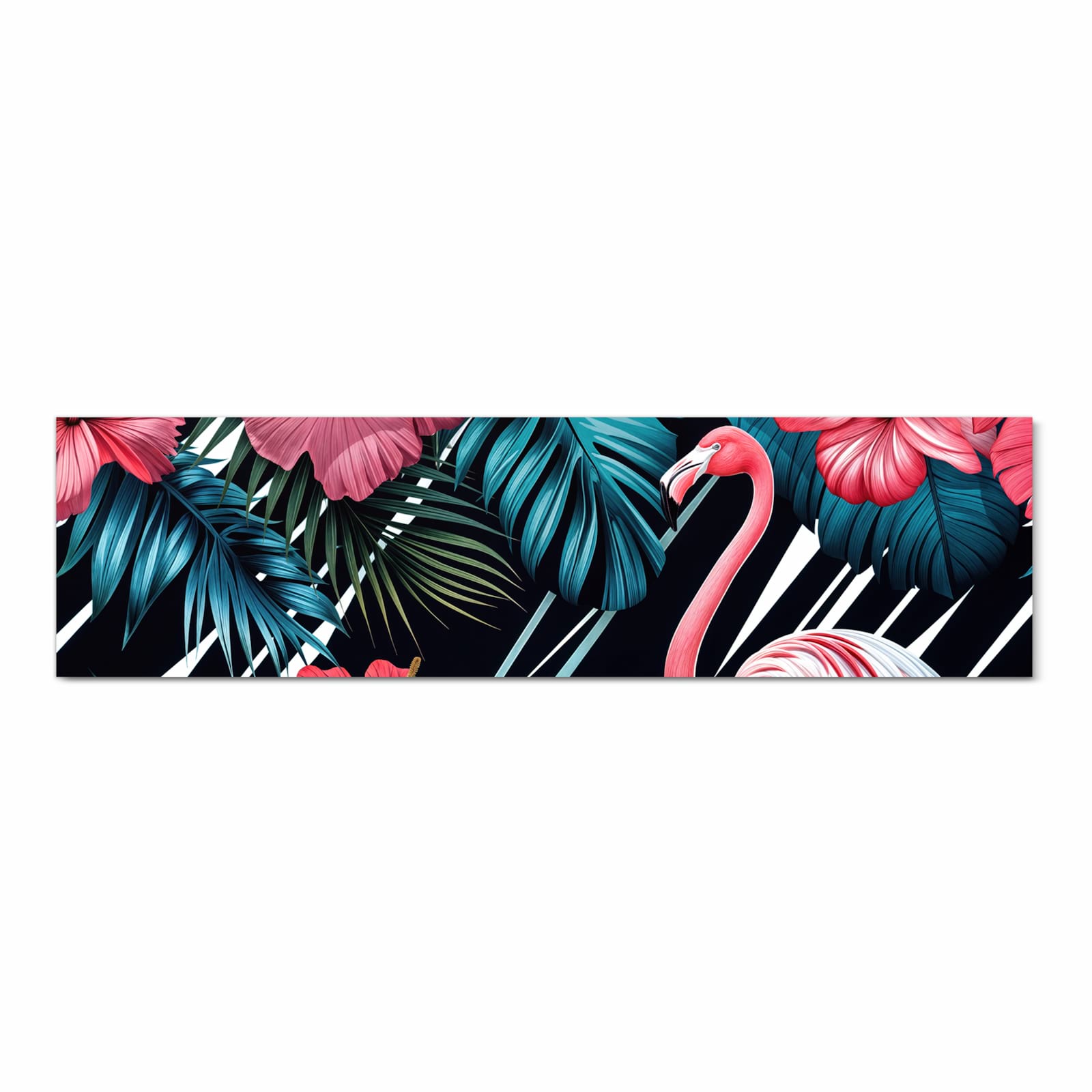 Abriebfester rutschfester Küchenteppich mit Motiv Flamingo Paradise in Frontansicht