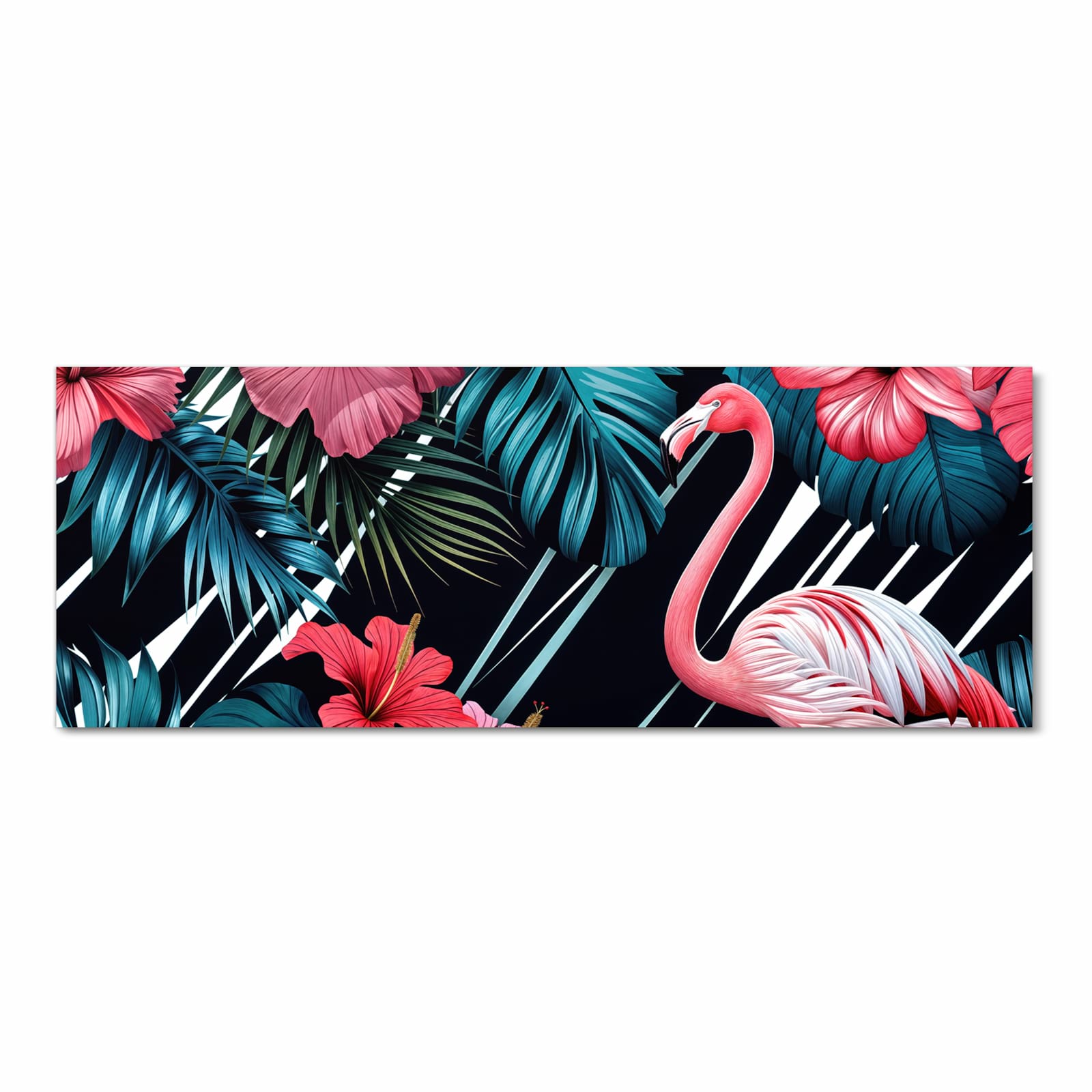 UV-beständiger Küchenteppich mit Motiv Flamingo Paradise in Frontansicht
