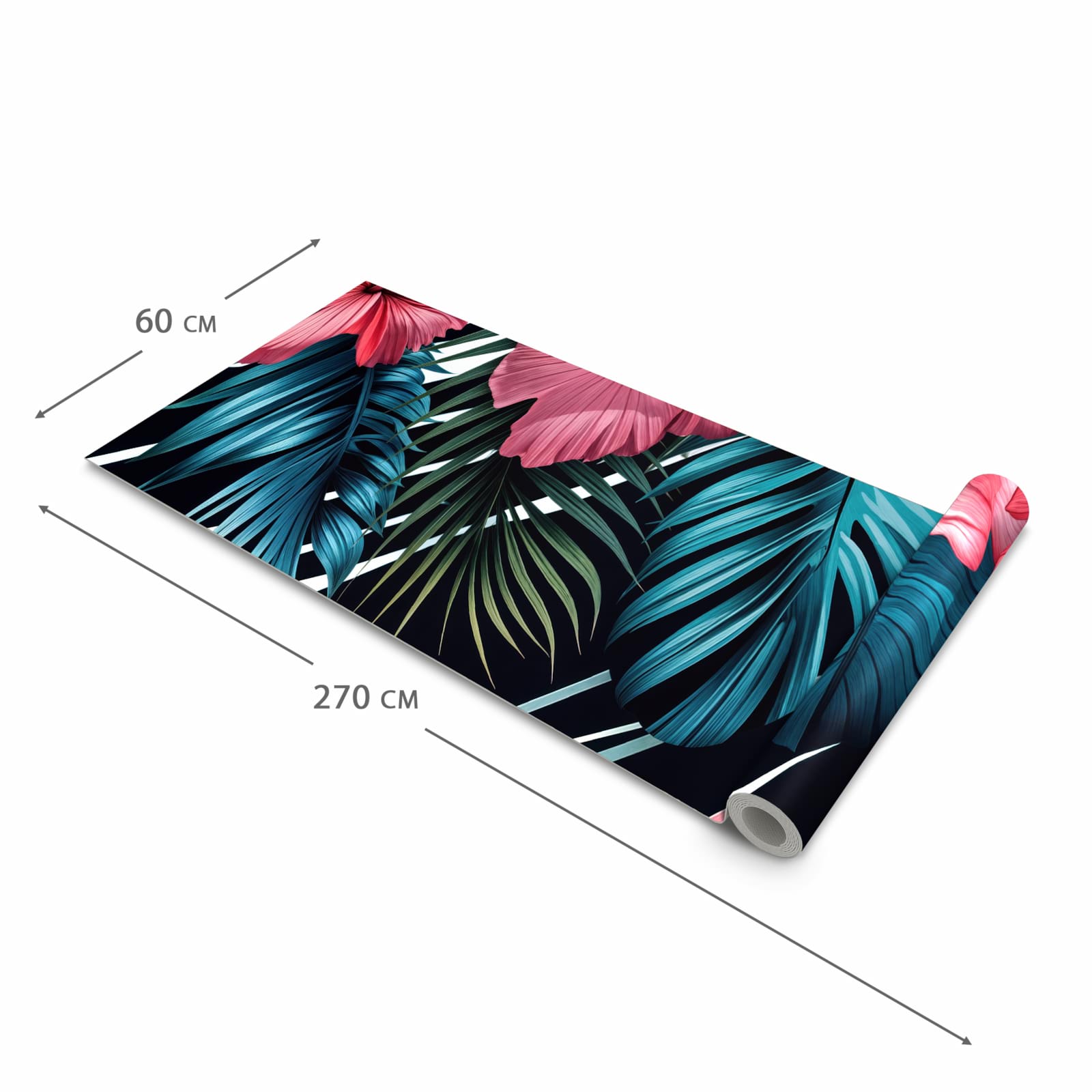 UV-beständiger Küchenteppich mit Motiv Flamingo Paradise in der Größe 60x240 cm