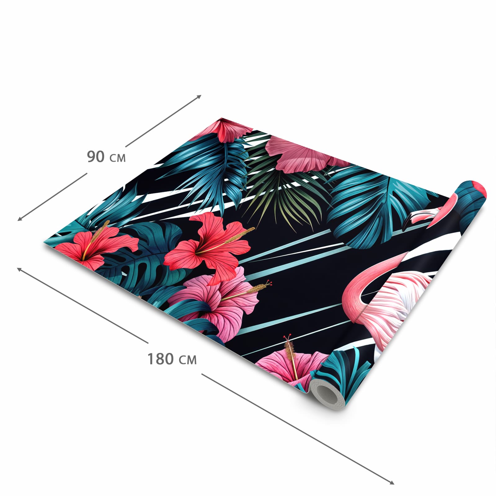 Flacher Küchenläufer mit Motiv Flamingo Paradise in der Grösse 60x240 cm