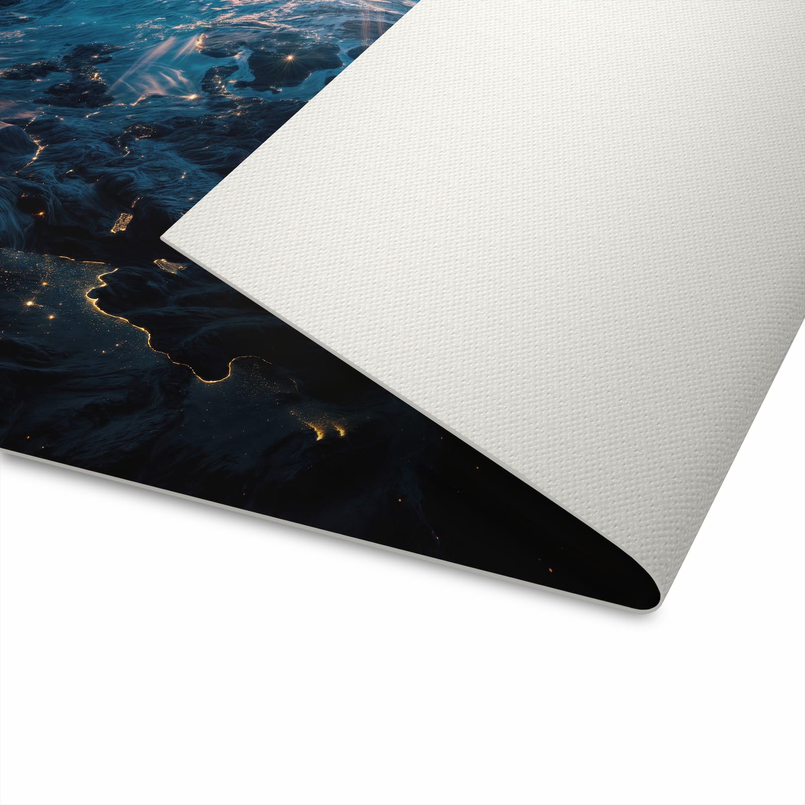 Wasserabweisender Bodenläufer mit Motiv Erde des Sonnenaufgang in der Unterseite