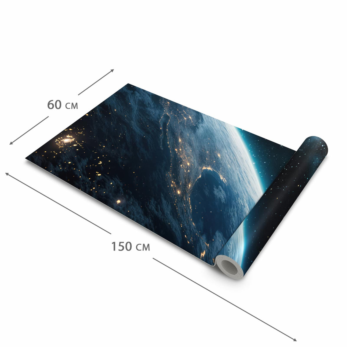 Strapazierfähiger waschbarer Küchenläufer mit Motiv Planet im Universum in der Größe 60x180 cm