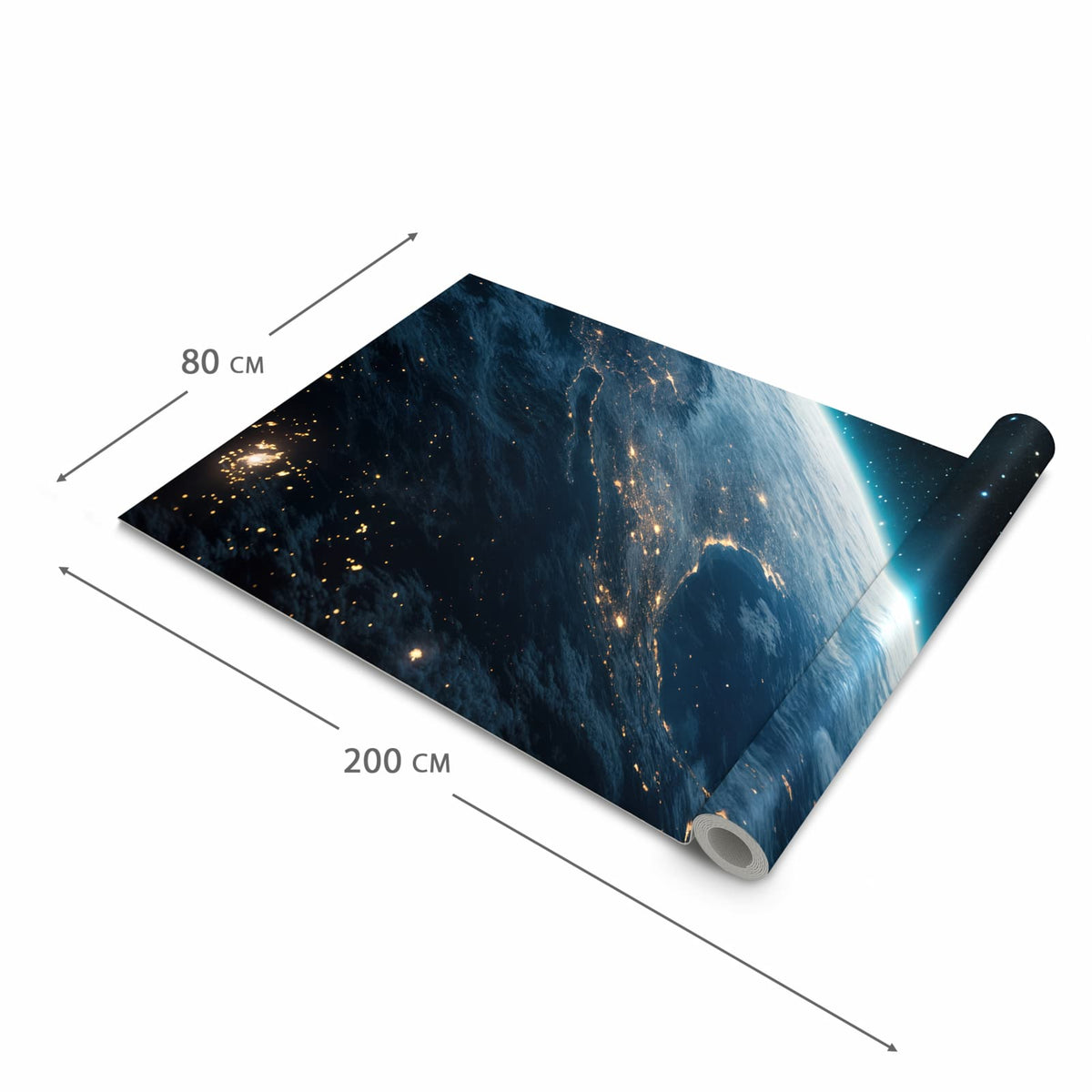 Abwaschbarer Küchenläufer mit Motiv Planet im Universum in der Grösse 60x180 cm für Ordnung