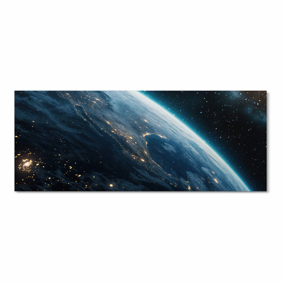 Strapazierfähiger waschbarer Küchenläufer mit Motiv Planet im Universum in Frontansicht