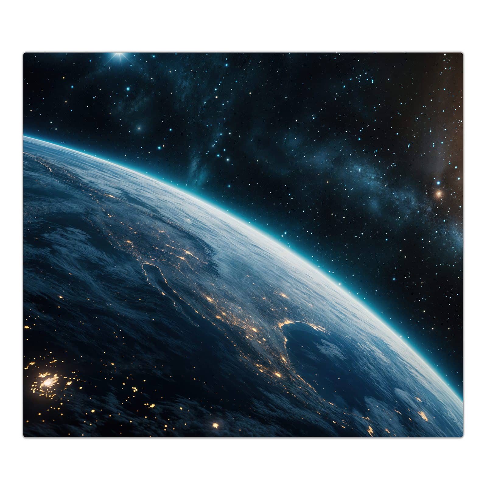 1-teilige Herdabdeckplatte mit Planet im Universum-Motiv in der Frontansicht