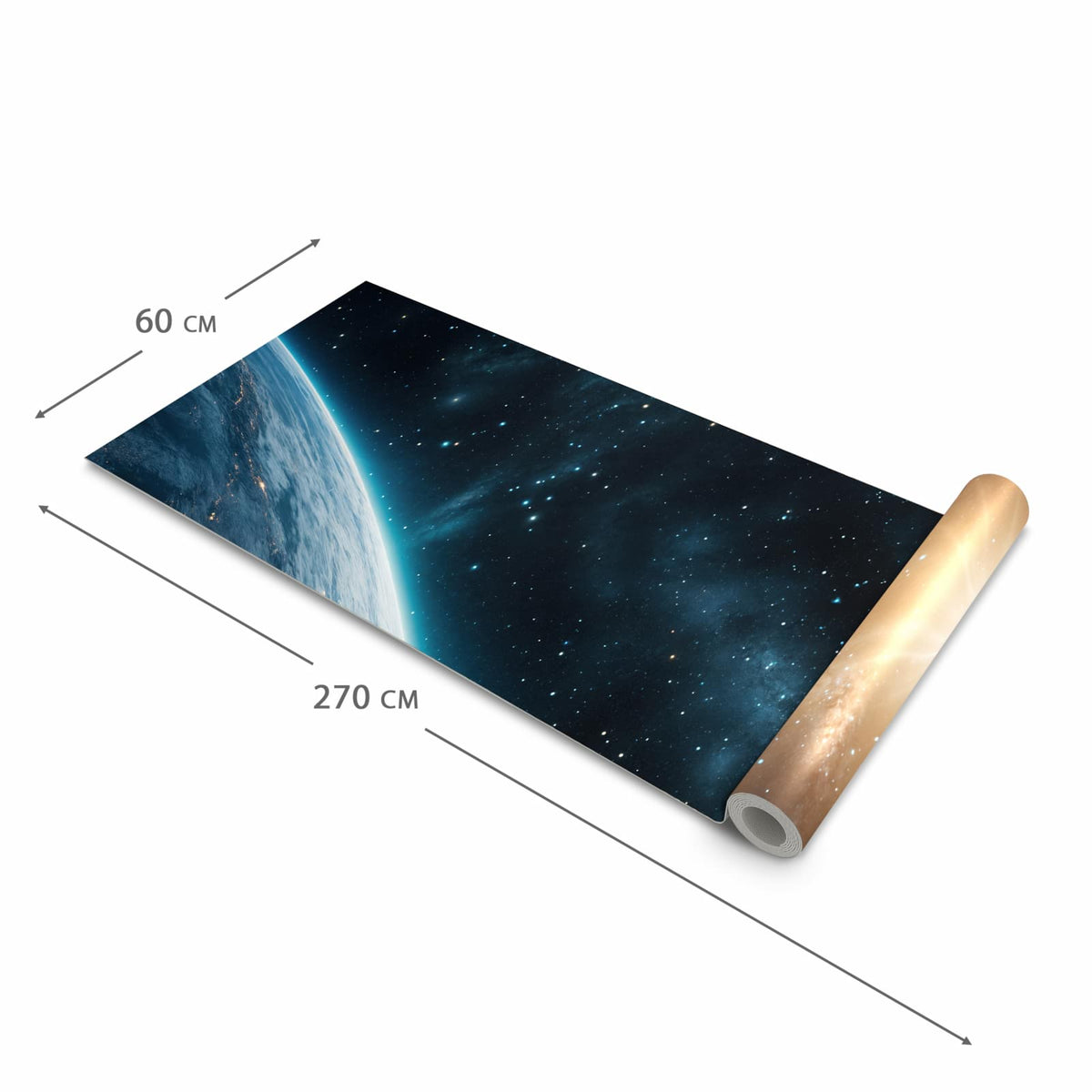Rutschfester Küchenläufer nach Maß mit Motiv Planet im Universum in der Größe 60x180 cm