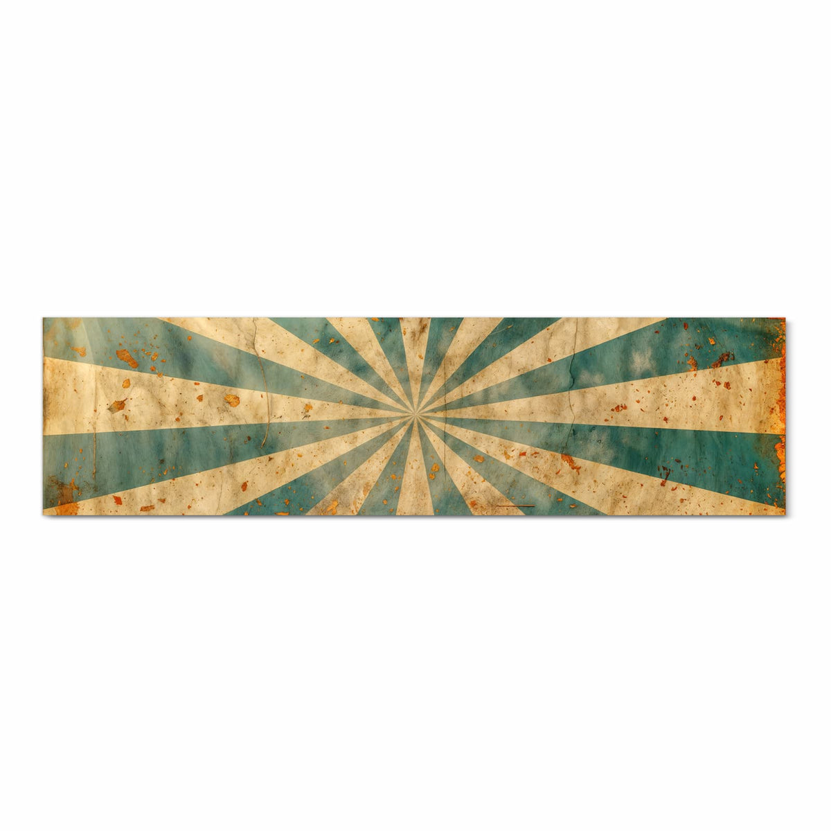 UV-beständiger Küchenteppich mit Motiv Retro Sonnenstrahlen in Frontansicht