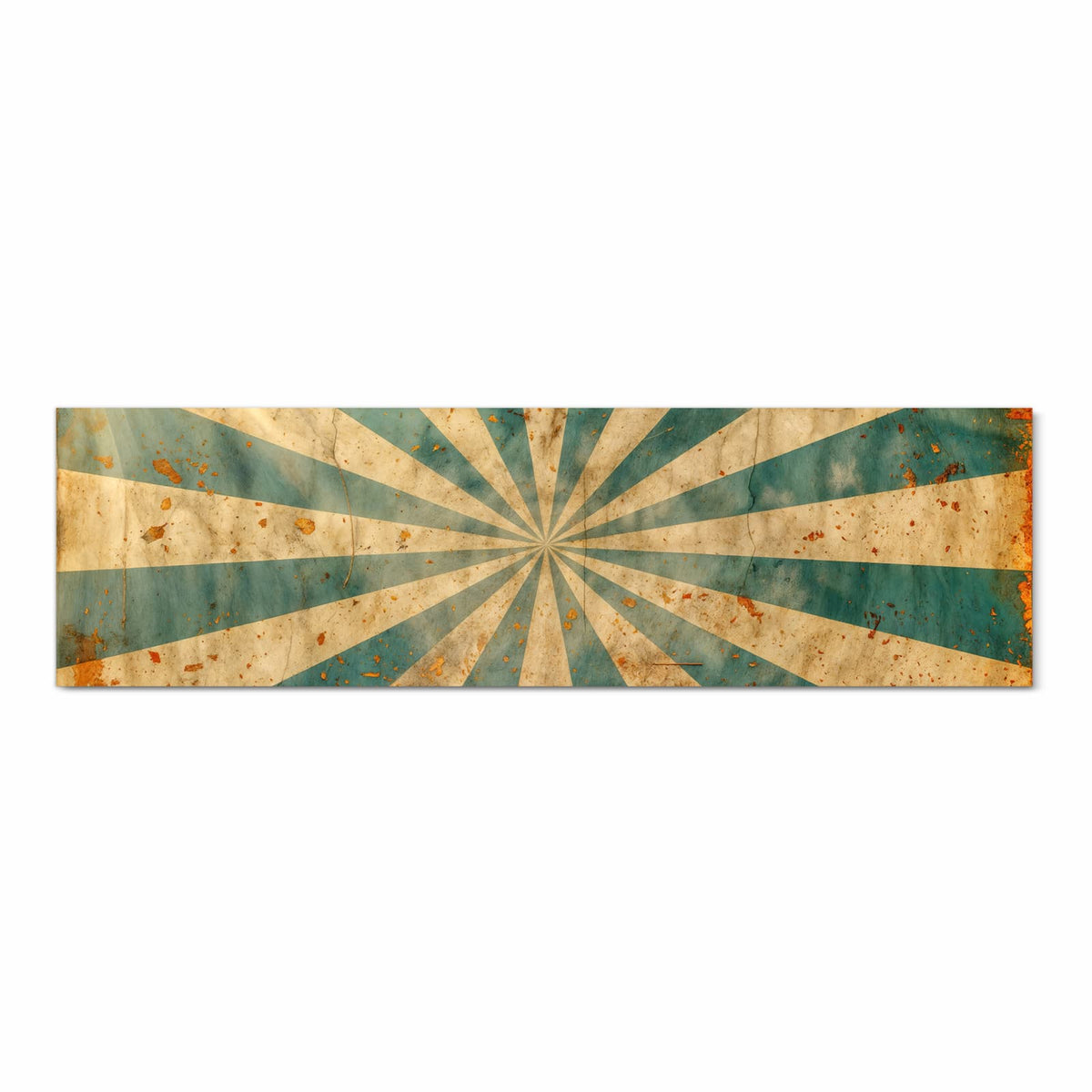 Abriebfester Küchenteppich mit Motiv Retro Sonnenstrahlen in Frontansicht - waschbar