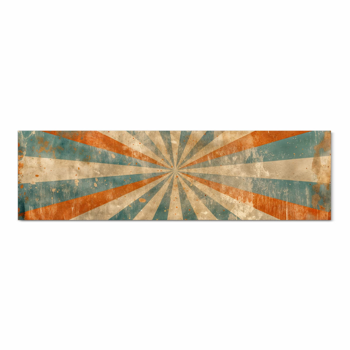 Langlebiger Läufer für Eingangsbereich mit Motiv Retro Strahlen Design in Frontansicht