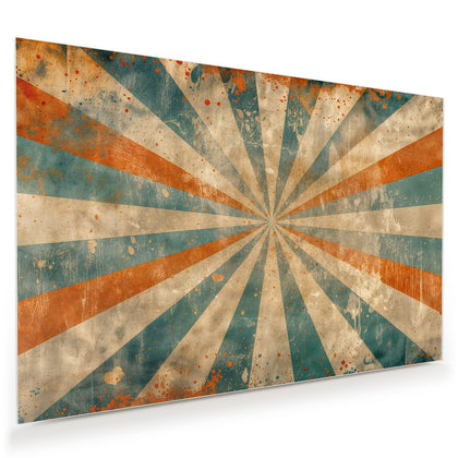 Wandbild mit dem Motiv Strahlenkranz in Orange