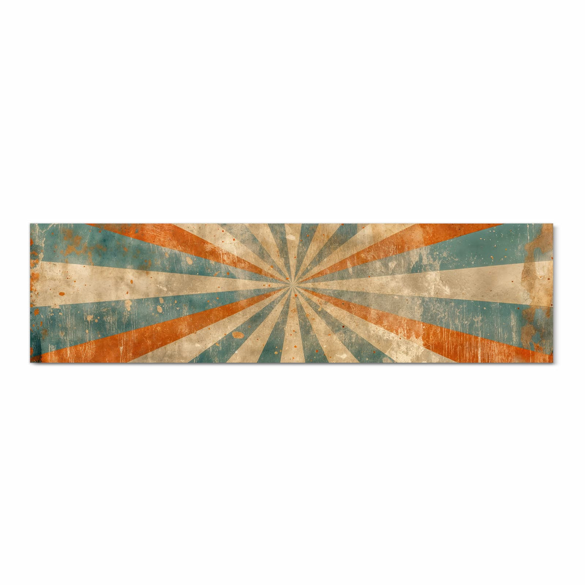 Rutschfester Läufer mit Motiv Retro Strahlen Design in Frontansicht für sicheren Stand