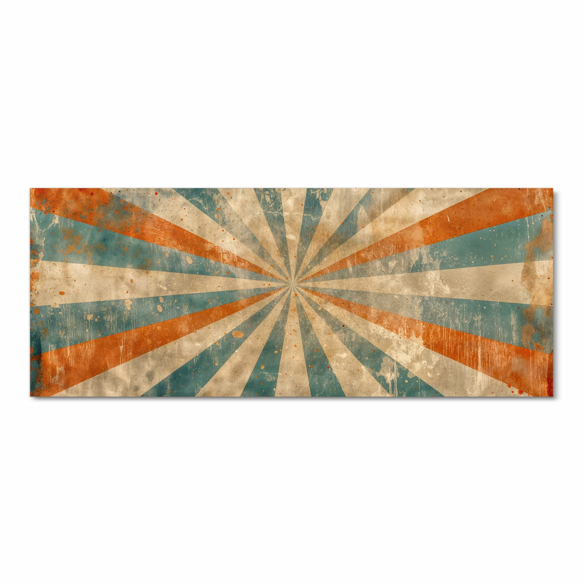 Komfortabler waschbarer Küchenteppich mit Motiv Retro Strahlen Design in Frontansicht