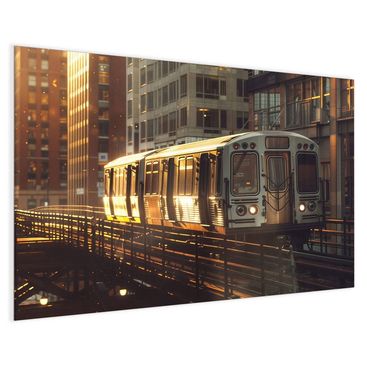 4 mm Glas statt lackiertem Blech – Magnettafel - Hochbahn im Abendlicht