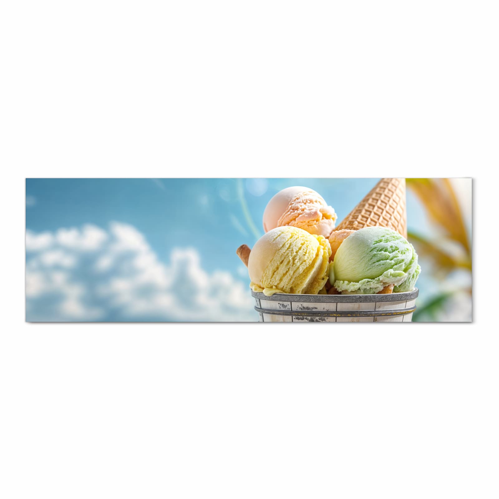 Rutschfester Küchenläufer mit Motiv Eis von Sommerliches in Frontansicht für sicheren Stand