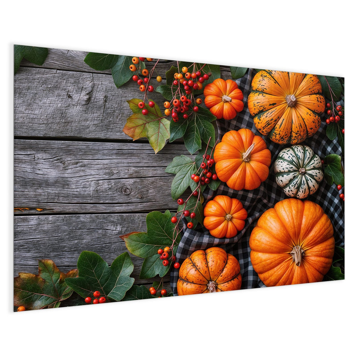 4 mm Glas statt lackiertem Blech – Magnettafel - Kürbisse und Beeren
