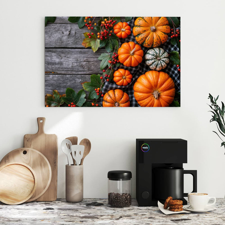 Maße Metall Magnettafel - Kürbisse und Beeren