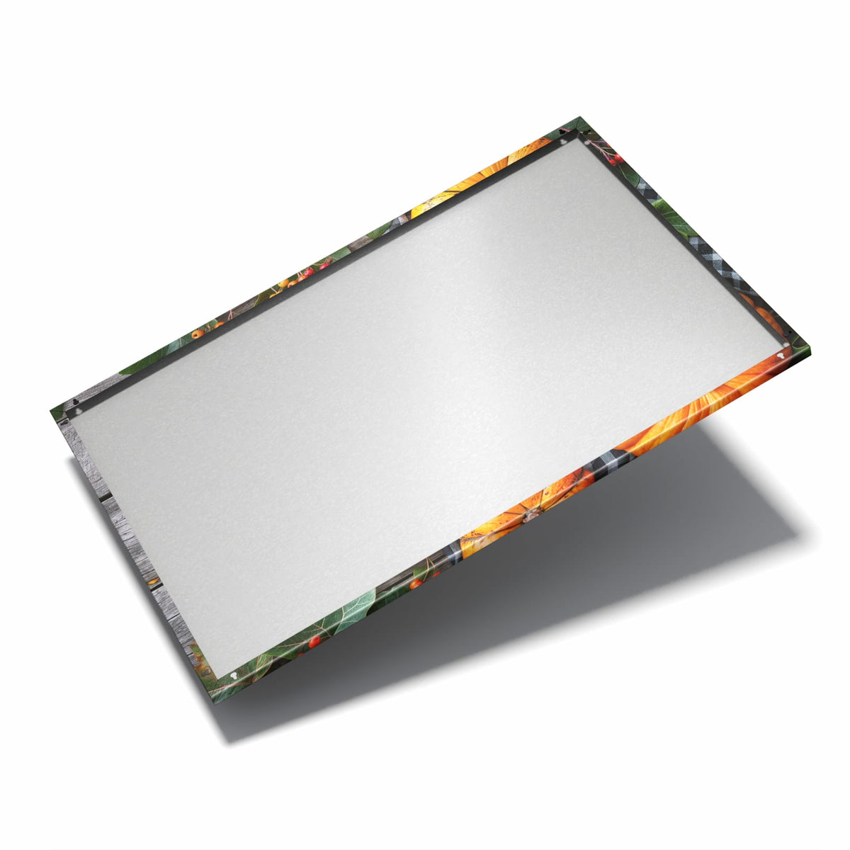 Nur 7 mm – liegt eng an der Wand – Metall Magnettafel - Kürbisse und Beeren