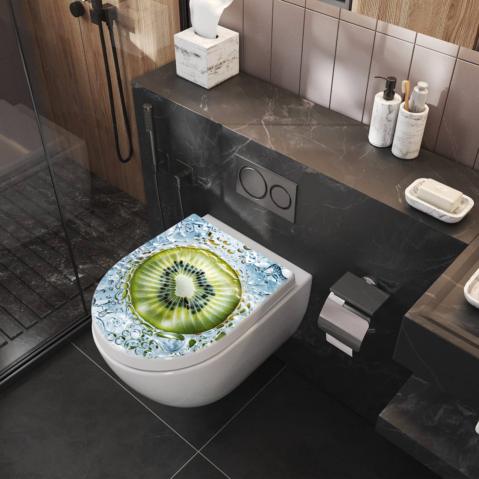 WC-Sitz mit Absenkautomatik Kiwi mit Eis