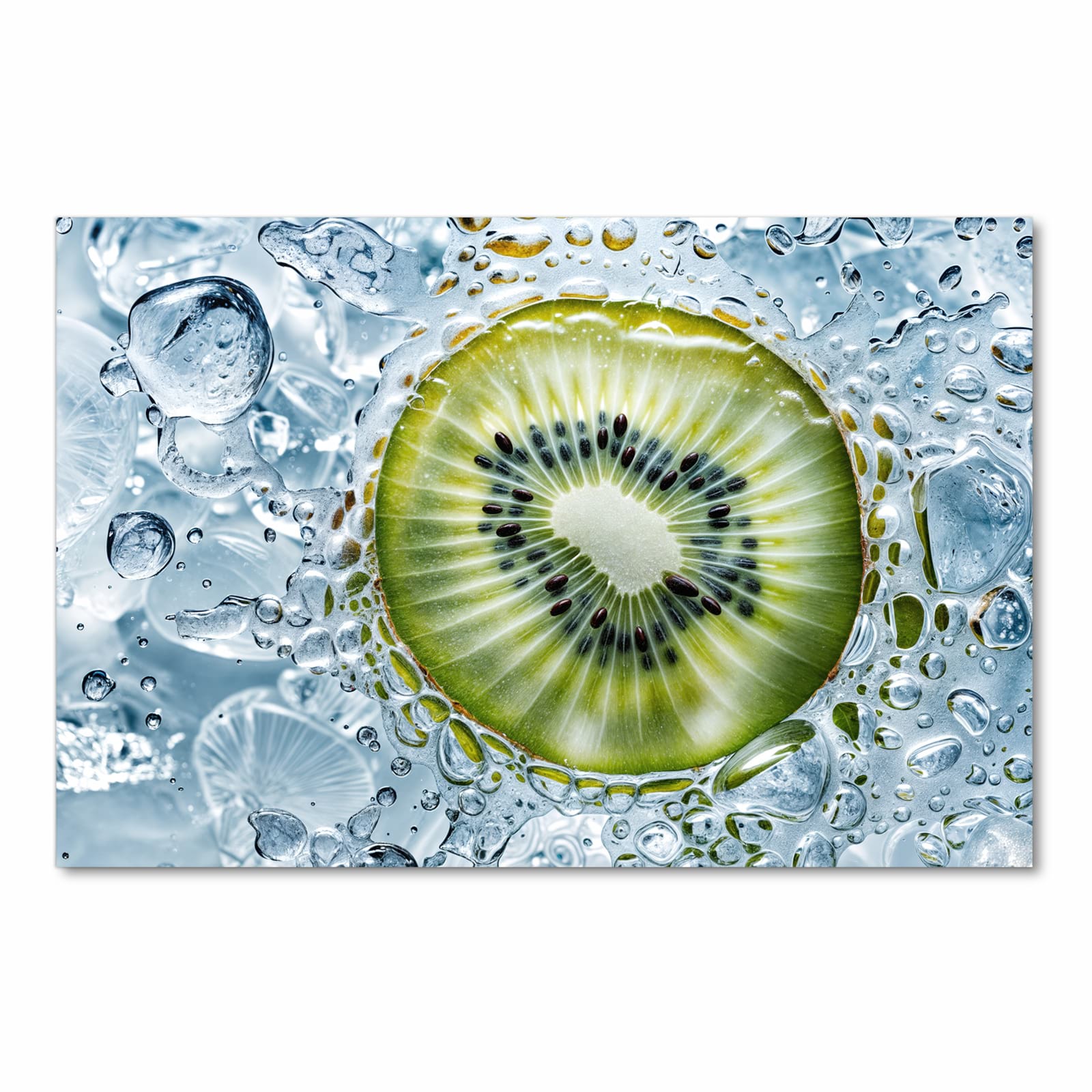 Geräuschdämpfender Bodenläufer mit Motiv Kiwi mit Eis in Frontansicht