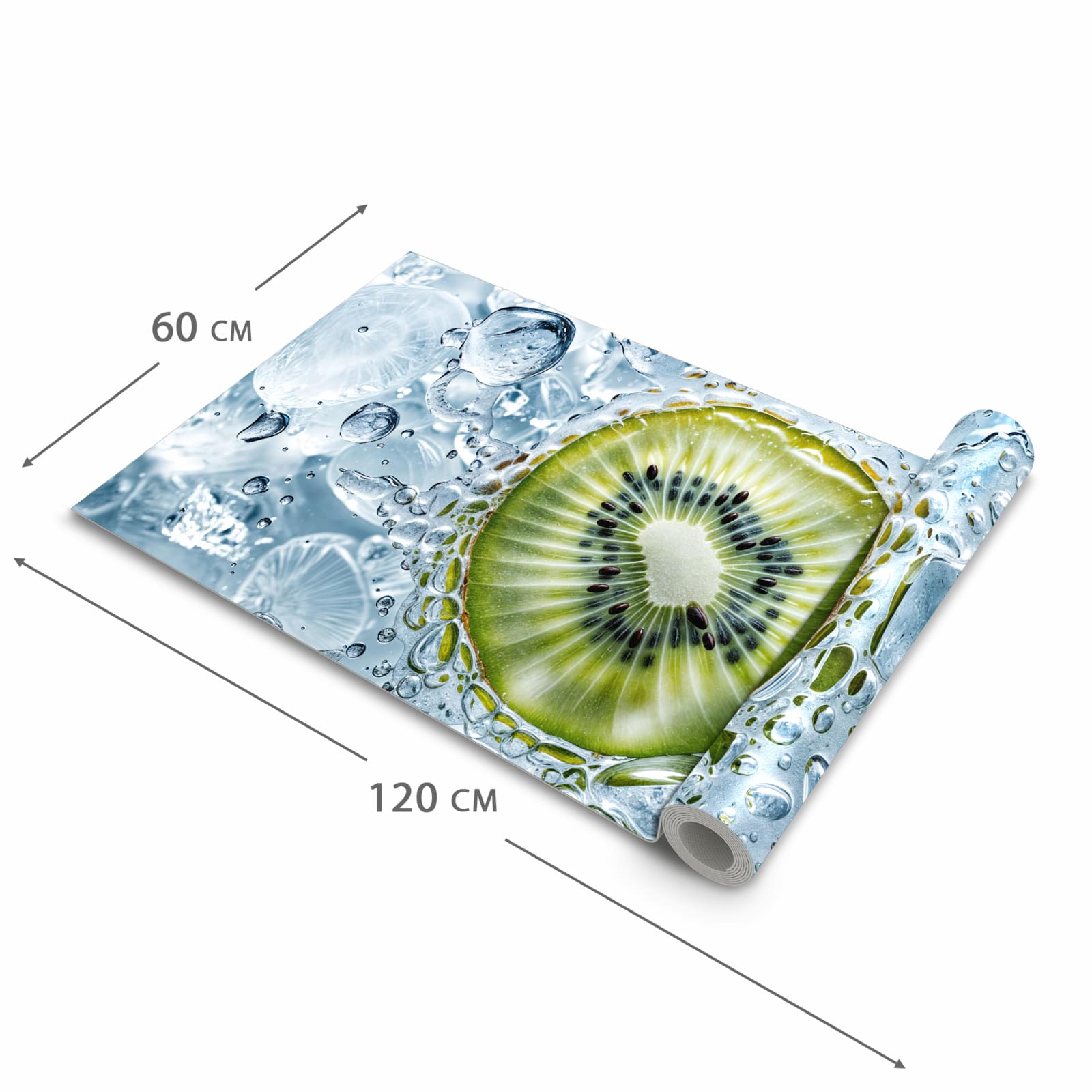 Schmutzabweisender Läufer Eingangsbereich mit Motiv Kiwi mit Eis in der Grösse 90x240 cm
