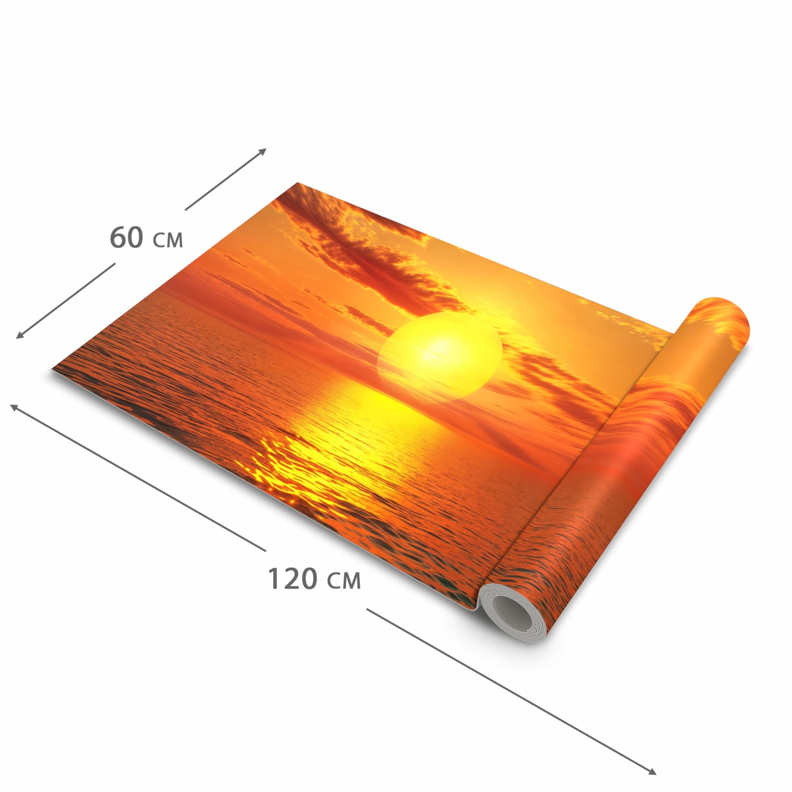 Bodenschonender Küchenteppich mit Motiv Meer von Sonnenuntergang in der Grösse 90x180 cm