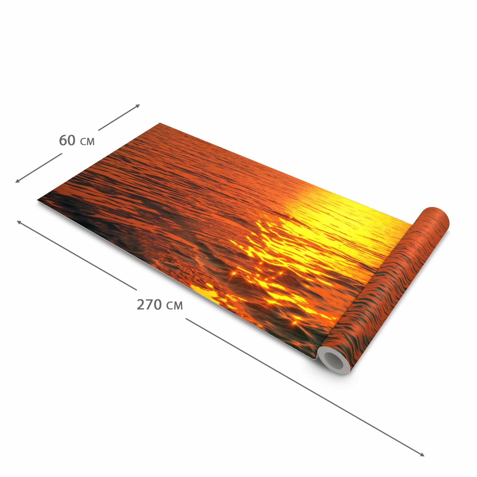 Formstabiler Küchenläufer mit Motiv Meer von Sonnenuntergang in der Grösse 90x180 cm