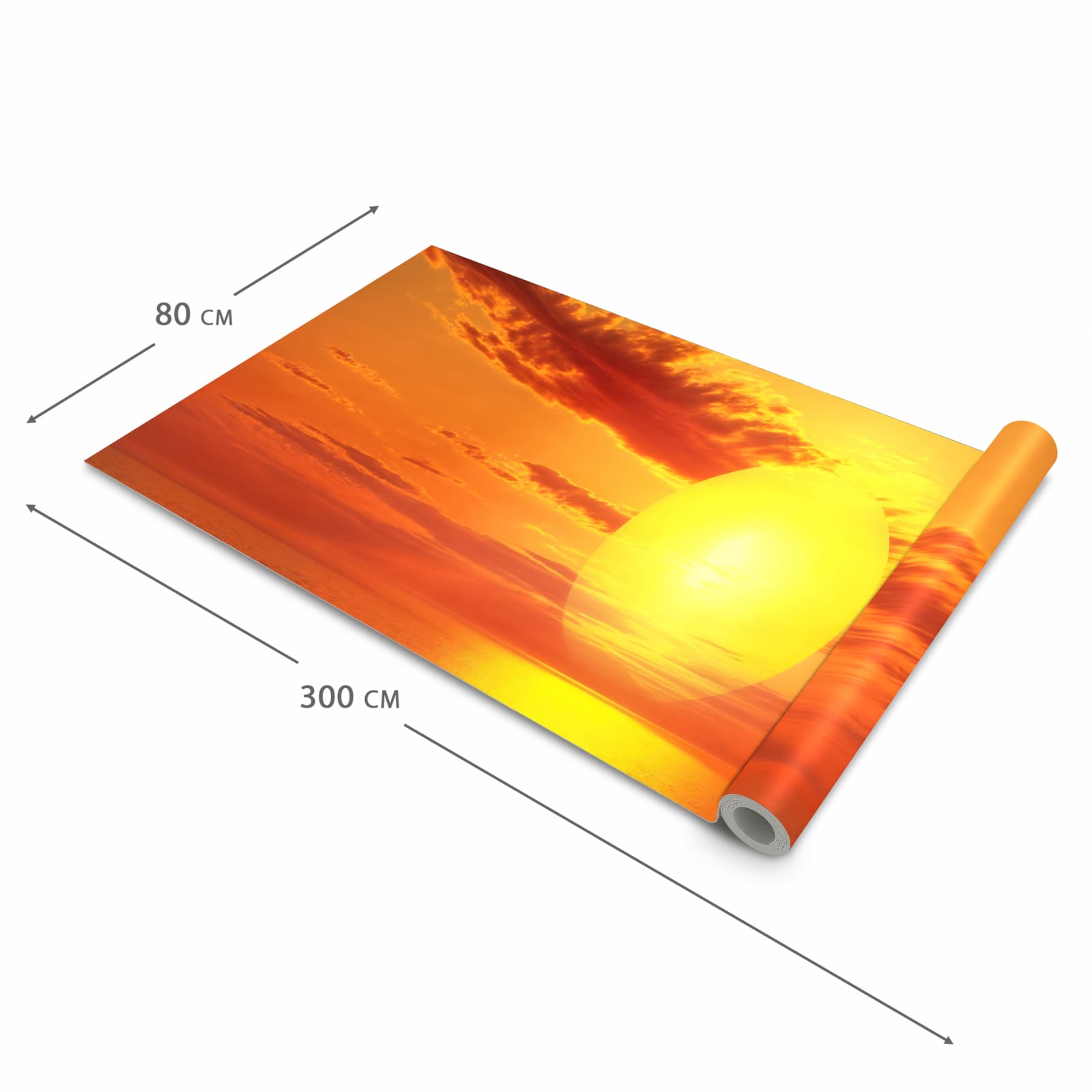 Waschbarer Küchenläufer mit Motiv Meer von Sonnenuntergang in der Grösse 90x240 cm für Trittkomfort