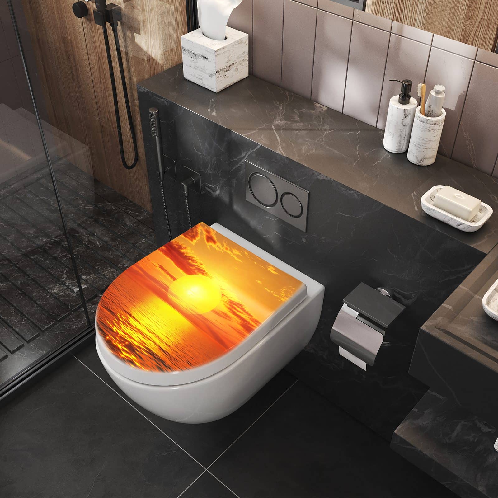 WC-Sitz mit Absenkautomatik Meer von Sonnenuntergang