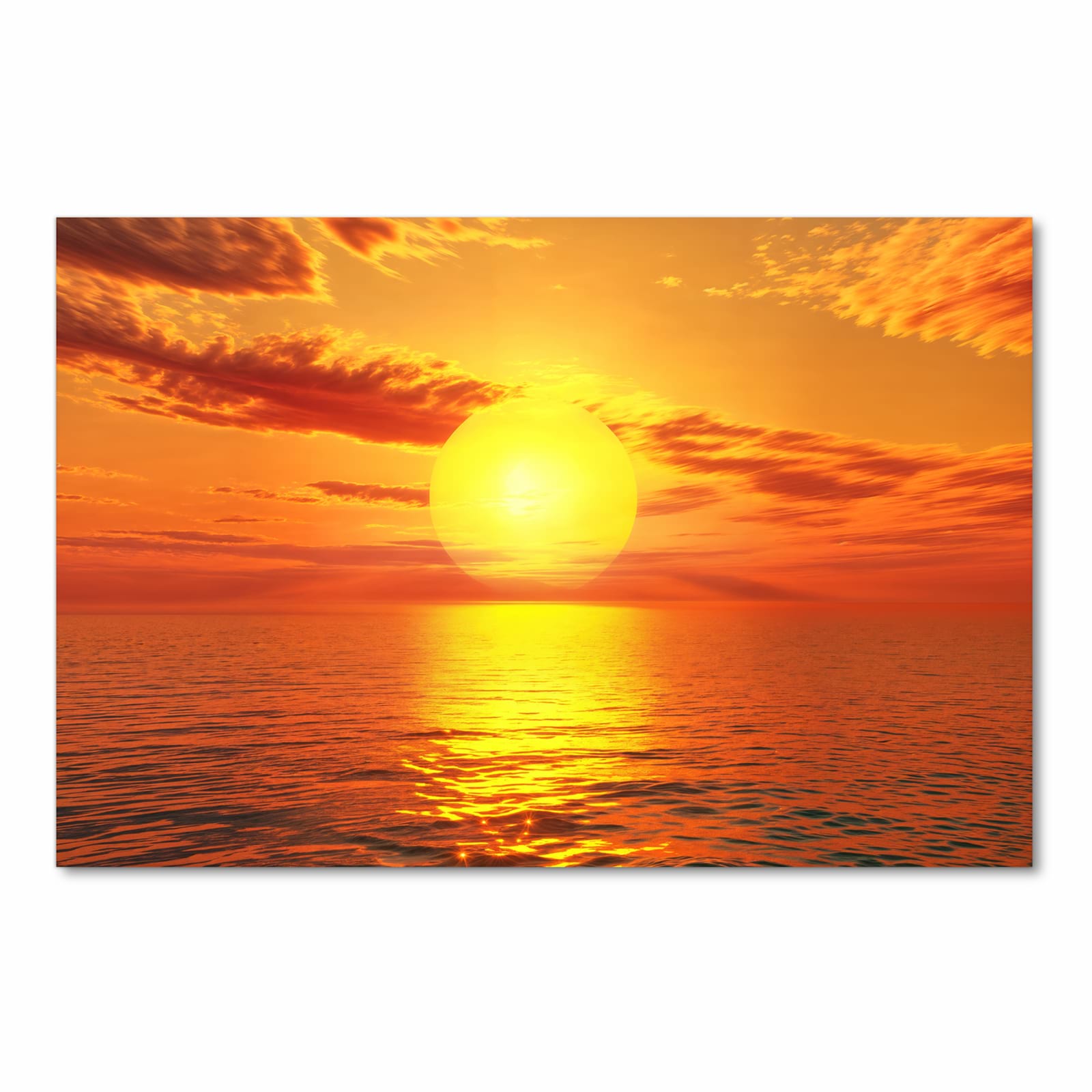 Waschbarer Küchenläufer mit Motiv Meer von Sonnenuntergang in Frontansicht