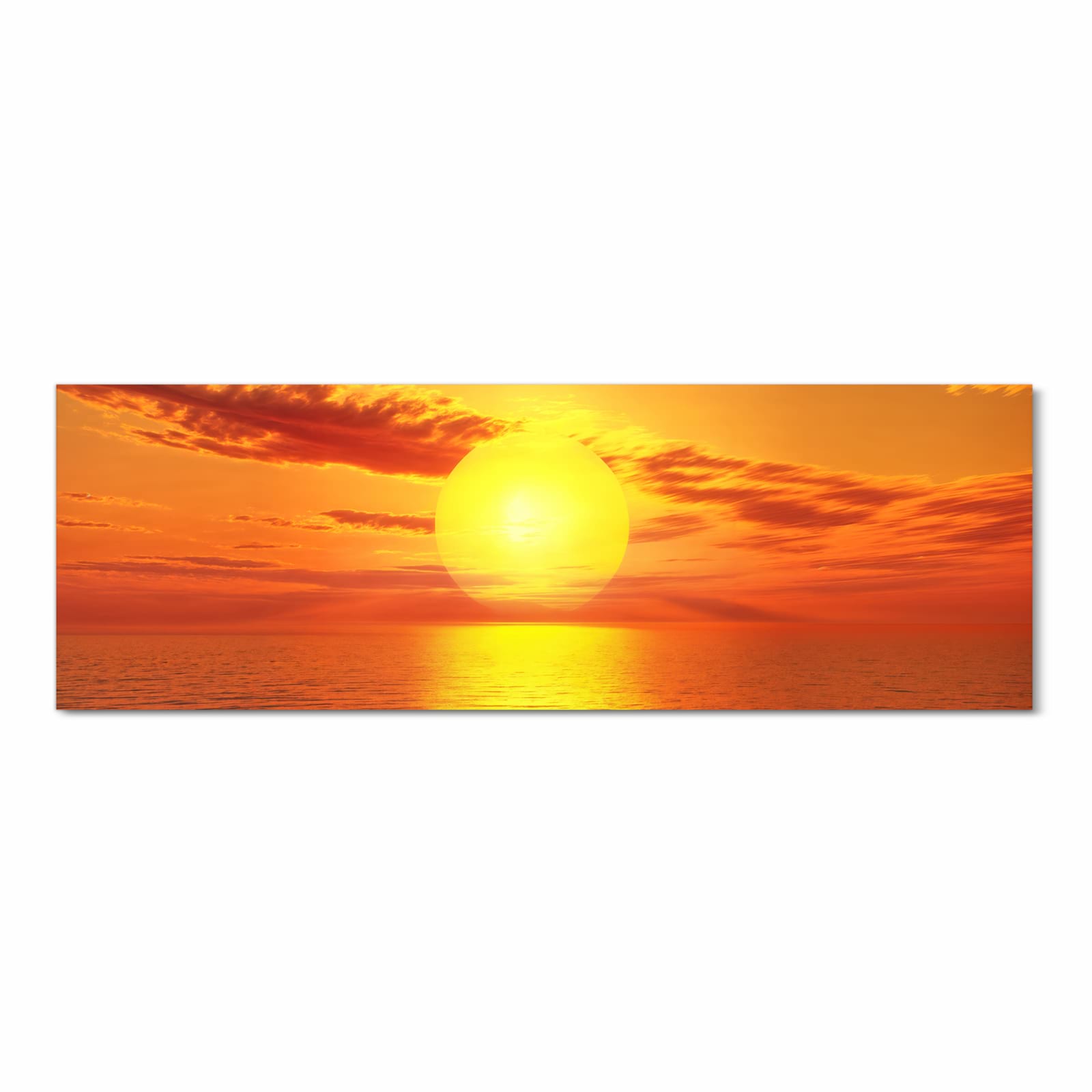 Waschbarer Küchenteppich mit Motiv Meer von Sonnenuntergang in Frontansicht für einfache Reinigung