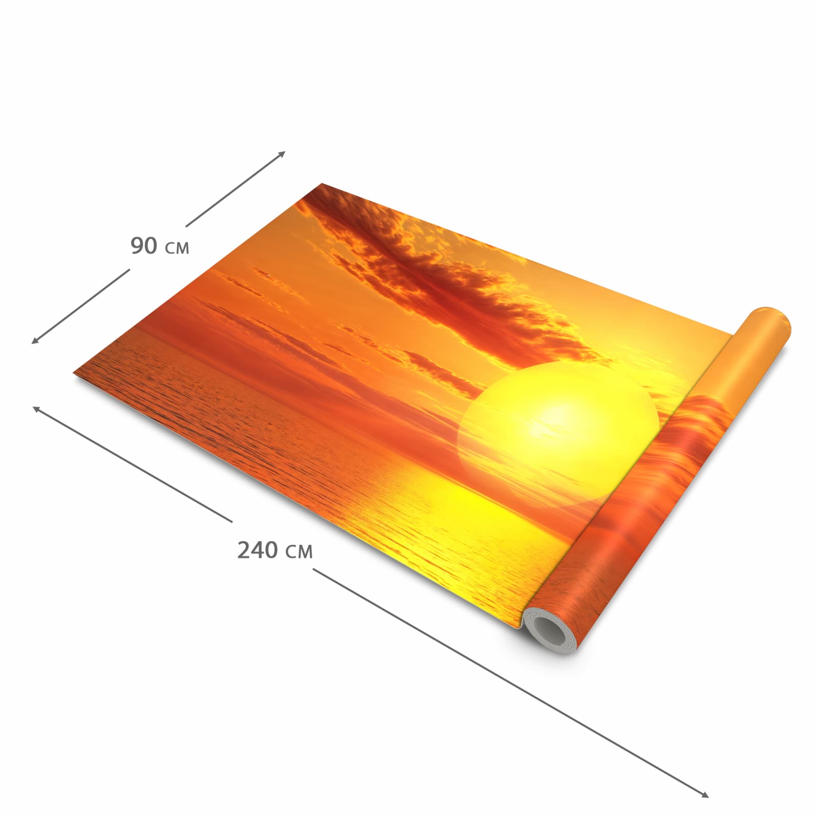 Fleckenresistenter langer Teppich mit Motiv Meer von Sonnenuntergang in der Grösse 90x240 cm