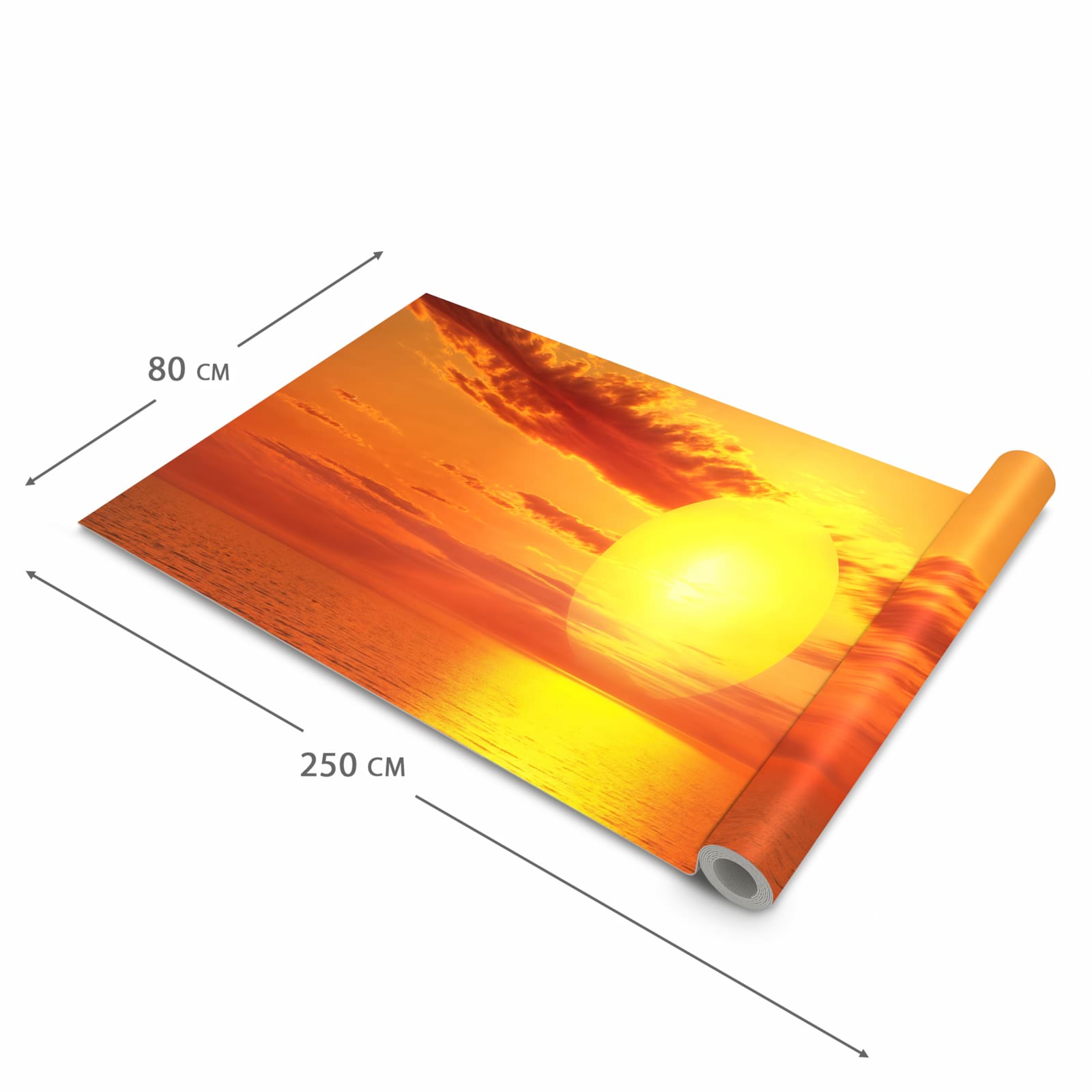 Abriebfester Küchenläufer mit Motiv Meer von Sonnenuntergang in der Grösse 90x180 cm