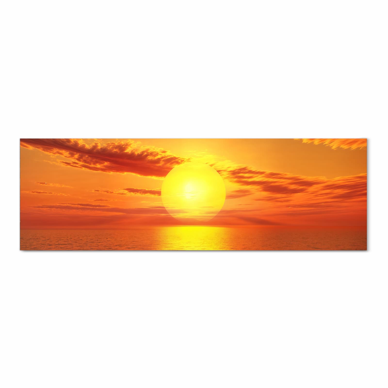 Langlebiger waschbarer Küchenläufer mit Motiv Meer von Sonnenuntergang in Frontansicht