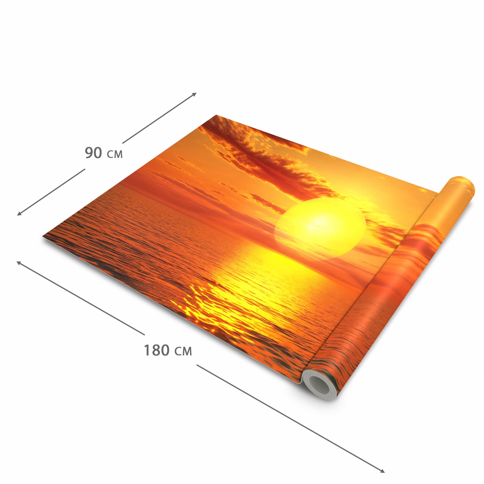 Wasserabweisender waschbarer Küchenläufer mit Motiv Meer von Sonnenuntergang in der Grösse 90x240 cm