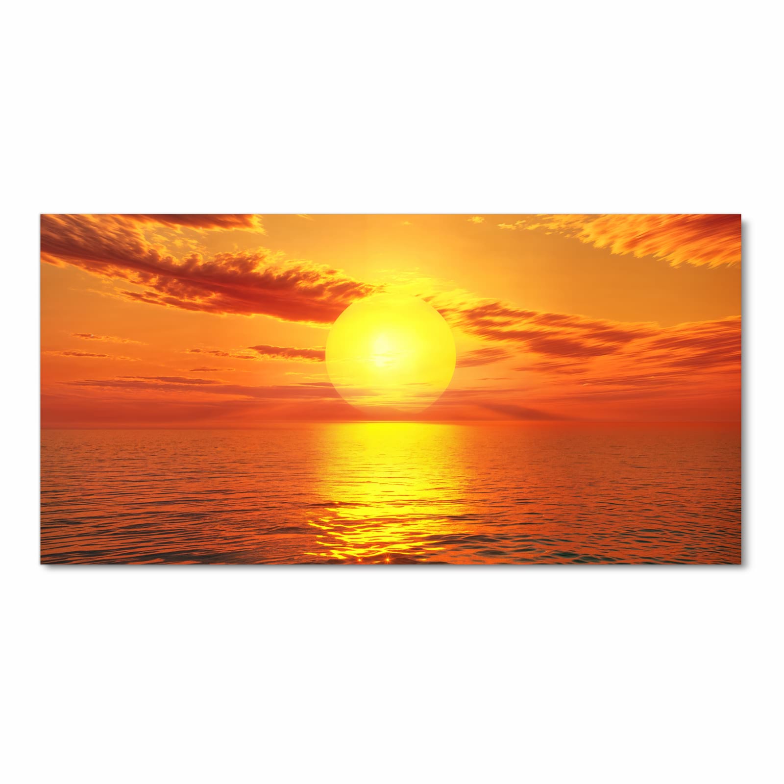 Komfortabler Küchenläufer mit Motiv Meer von Sonnenuntergang in Frontansicht