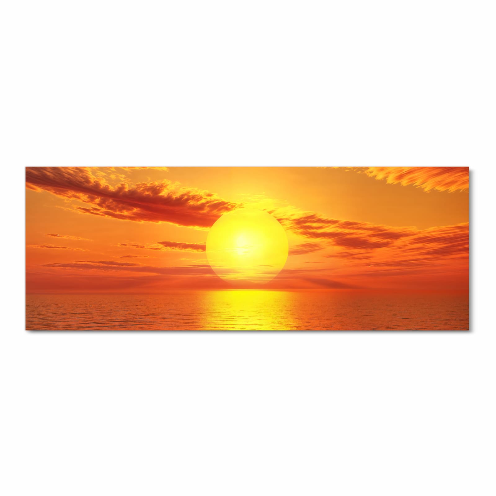 Bodenschonender rutschfester Läufer mit Motiv Meer von Sonnenuntergang in Frontansicht