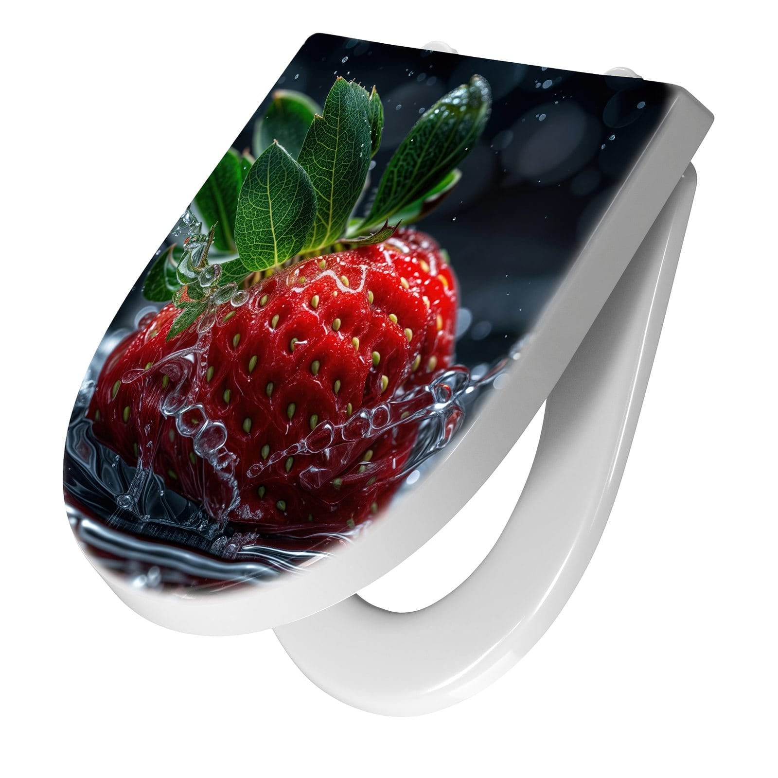 WC-Sitz mit Absenkautomatik Erdbeere im Wasser