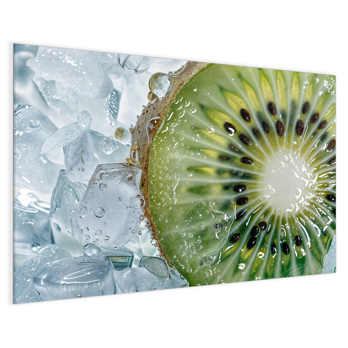 4 mm Glas statt lackiertem Blech – Magnettafel - Kiwischeibe auf Eis