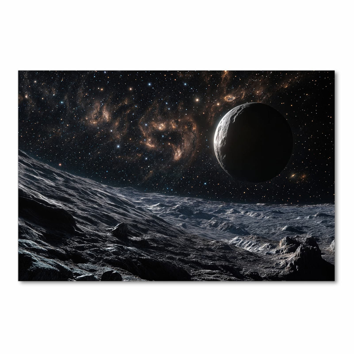 Großer Küchenteppich mit Motiv Weltraumlandschaft in Frontansicht für optimalen Trittkomfort