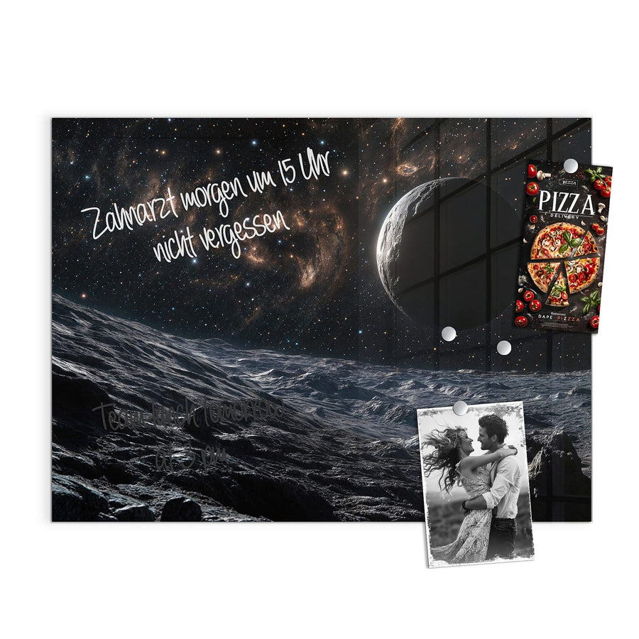 Maße Magnettafel - Mondlandschaft im All