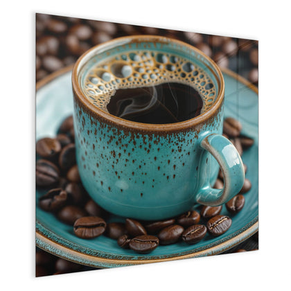 Magnettafel mit dem Motiv Türkise Kaffeetasse